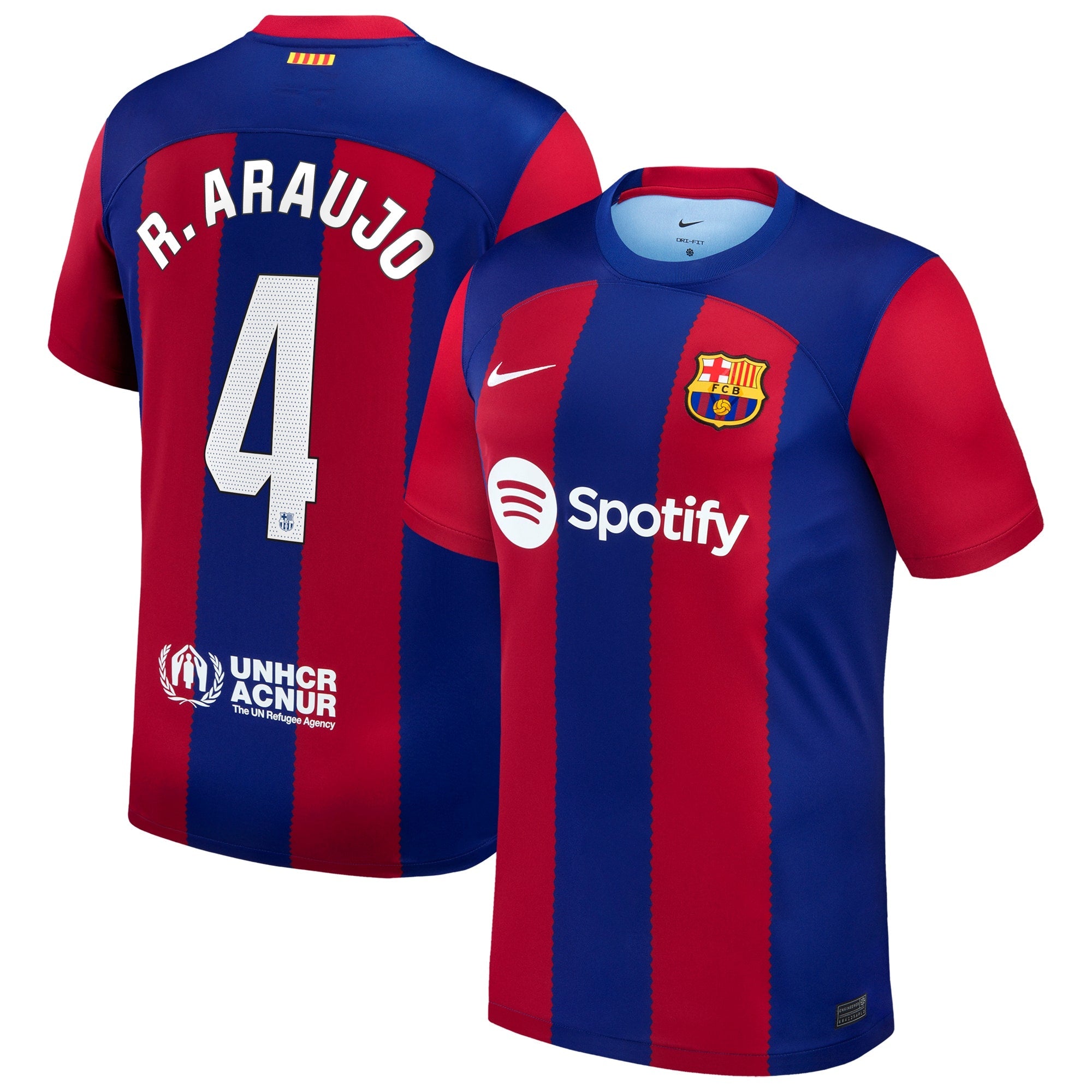 Ronald Araujo Barcelona Nike 2023/24 Away Replica Jersey - White/Aqua/Royal