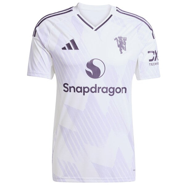 Manchester United adidas 2025/26 Away Replica Custom Jersey - White/Red/Black