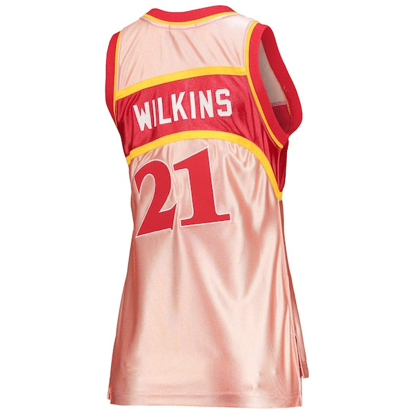Dominique Wilkins Atlanta Hawks Women's 75th Anniversary Rose Gold 1986 Swingman Jersey - Pink