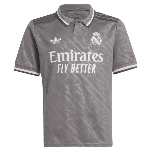 Los Merengues adidas Originals Youth 2024/25 Third Replica Custom Jersey - Charcoal