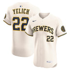 Christian Yelich Milwaukee Brewers Nike Home Elite Player Jersey - Cream