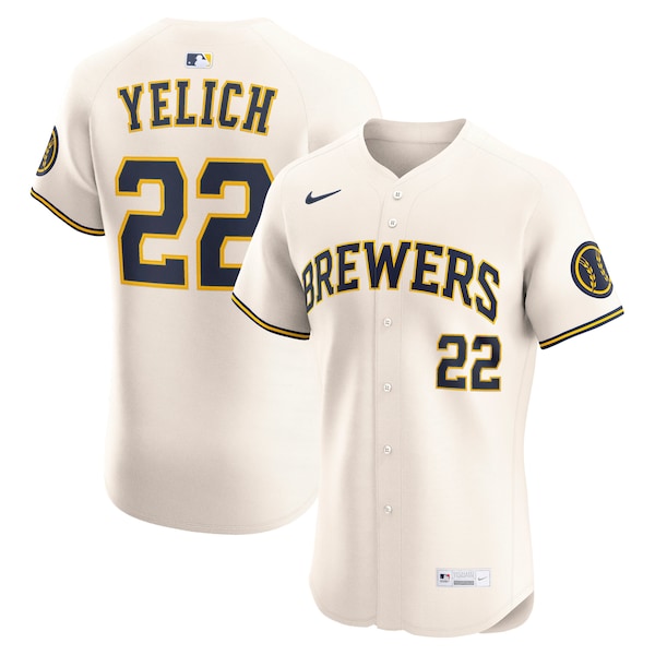 Christian Yelich Milwaukee Brewers Nike Home Elite Player Jersey - Cream