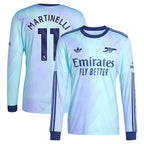 Gabriel Martinelli Arsenal adidas Originals 2024/25 Third Replica Long Sleeve Player Jersey - Aqua