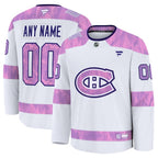 Montreal Canadiens  2024 Hockey Fights Cancer Custom Practice Jersey - White