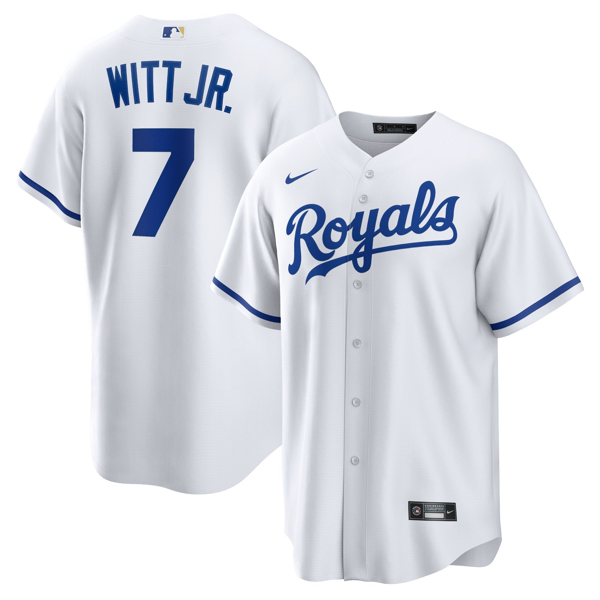 Bobby Witt Jr. Kansas City Royals Nike Road Replica Jersey - Gray/Rush Blue/White