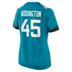 Tucker Addington Jacksonville Jaguars Nike Women's Team Game Jersey -  Teal