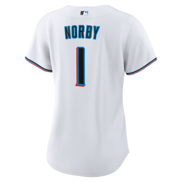 Connor Norby Miami Marlins Nike Women's Home Replica Jersey - White