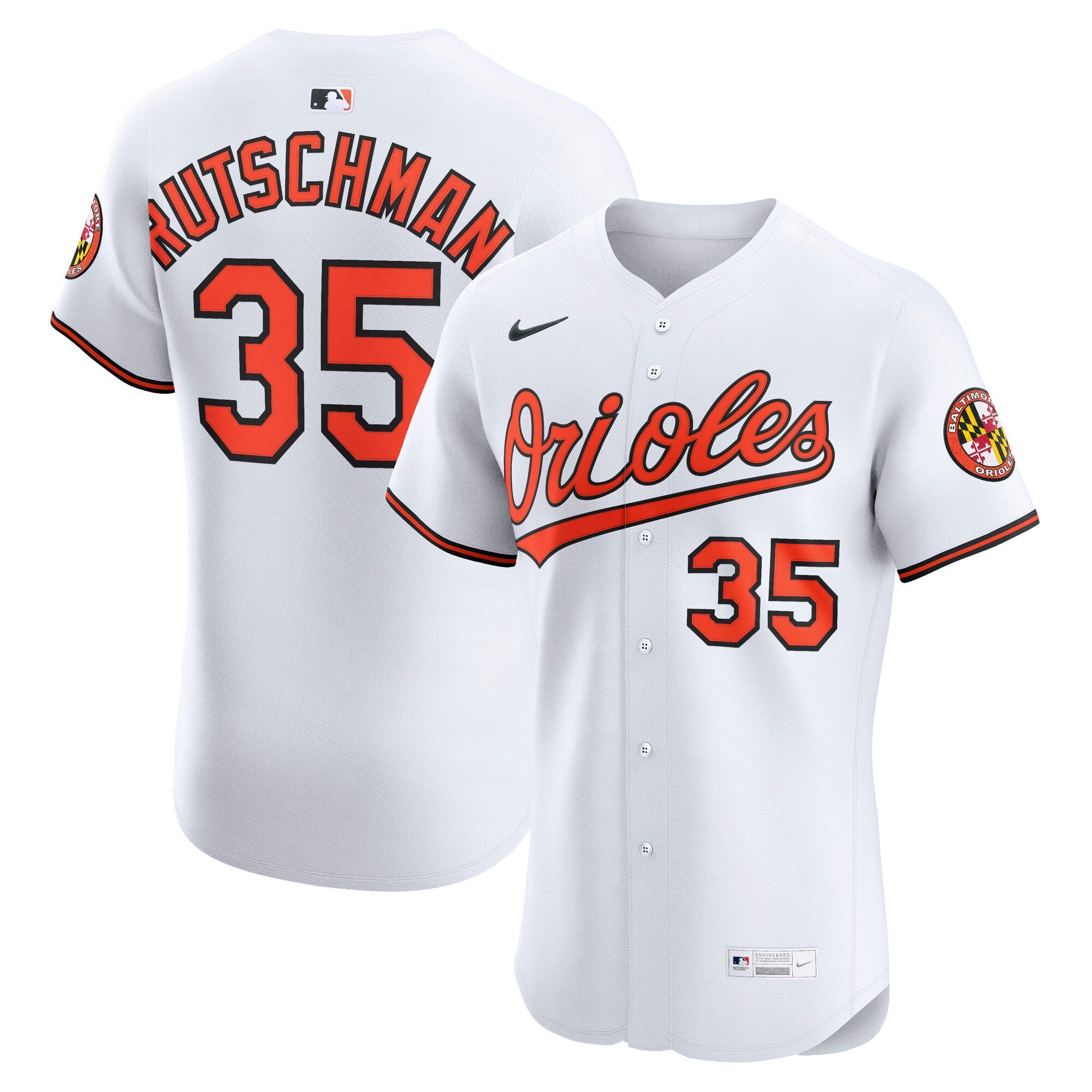 Adley Rutschman Baltimore Orioles Nike Alternate 2 Elite Jersey - Orange/White/Black
