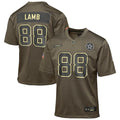 CeeDee Lamb Dallas Cowboys Nike Youth 2025 Salute to Service Game Jersey - Olive