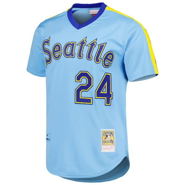 Men's Seattle Mariners Ken Griffey Jr.  Light Blue Cooperstown Collection Authentic Jersey