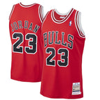Men's Chicago Bulls Michael Jordan Scarlet 1997/98 Hardwood Classics Authentic Jersey- Scarlet/Black/White