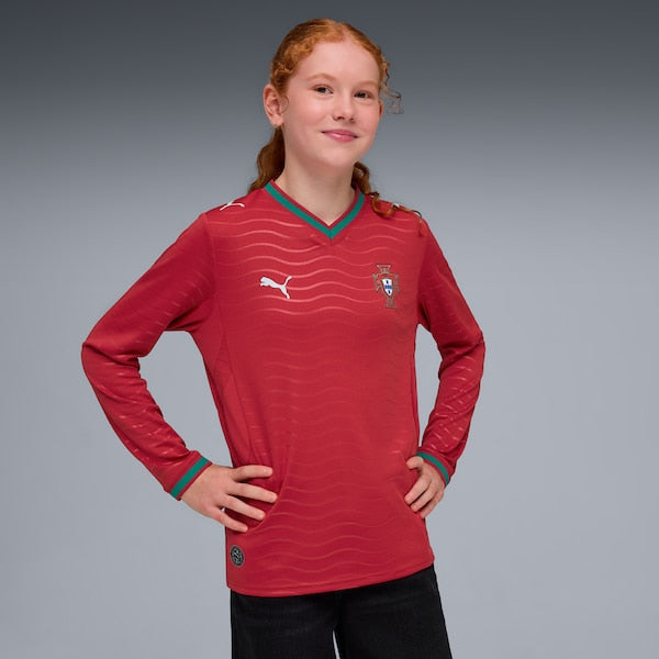 Portugal National Team Puma Youth 2026 Home Replica Long Sleeve Jersey - Red