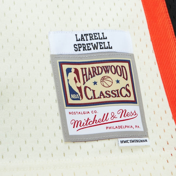 Latrell Sprewell New York Knicks Chainstitch Swingman Jersey - Cream