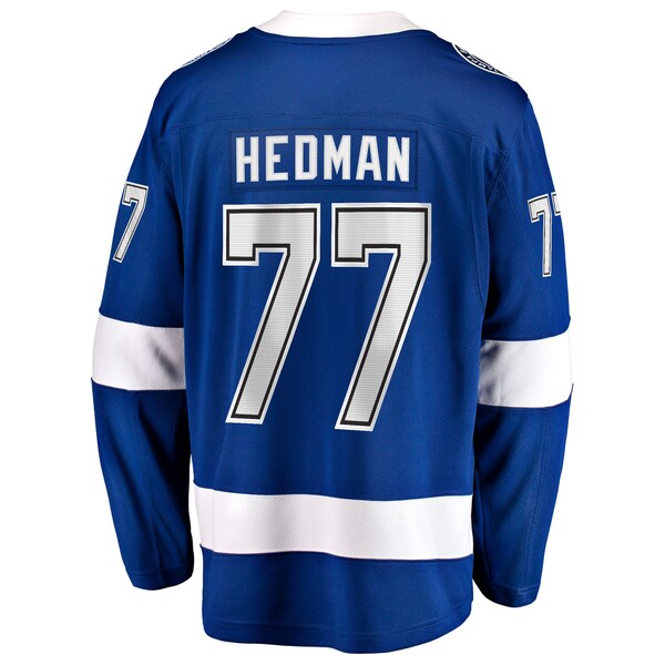 Victor Hedman Tampa Bay Lightning  Home Captain Patch Breakaway Jersey - Blue