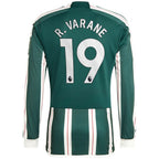 Raphael Varane Manchester United adidas 2023/24 Away Long Sleeve Replica Player Jersey - Green/Red