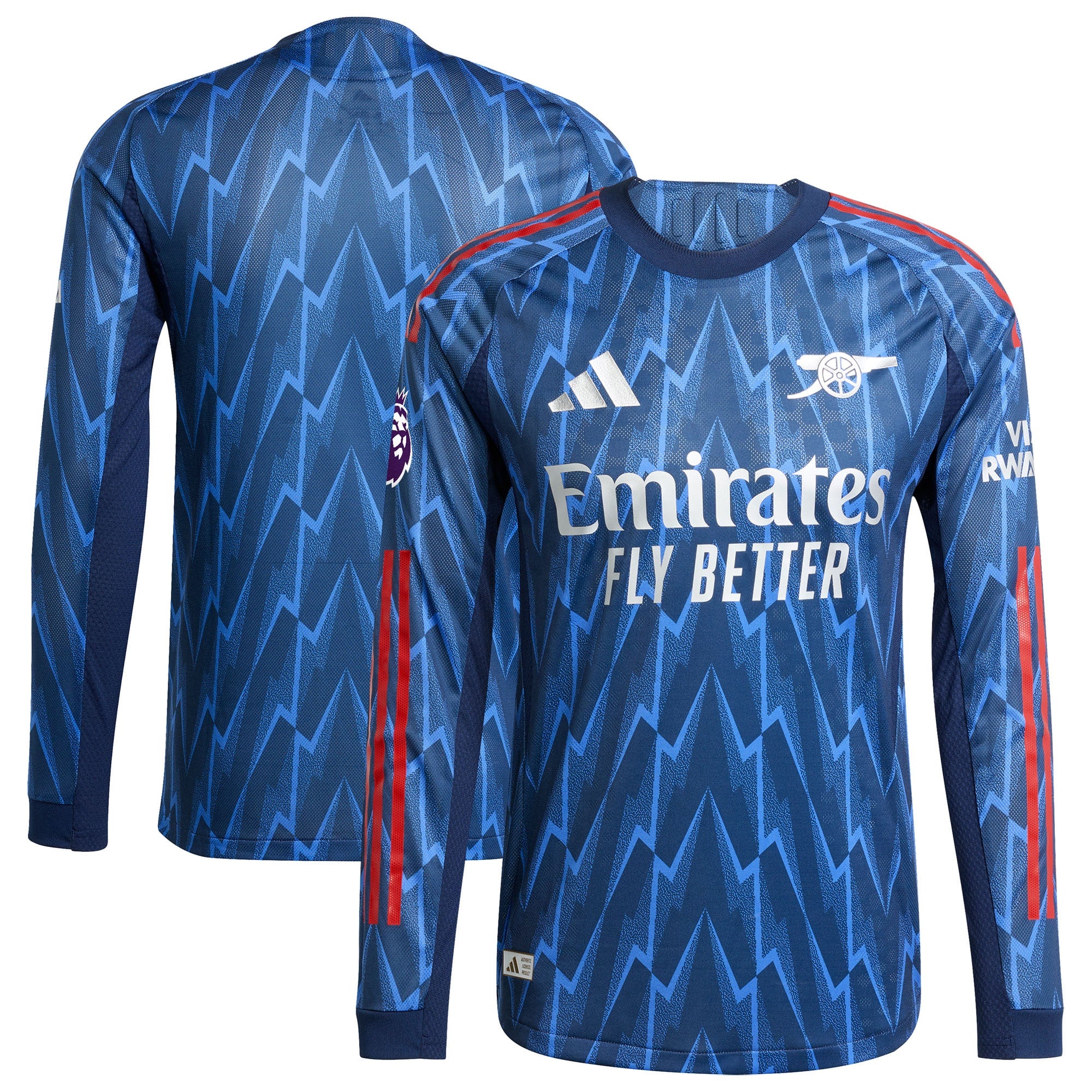 Arsenal adidas 2025/26 Home Authentic Long Sleeve Jersey - Red/White/Blue