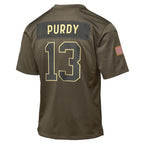 Brock Purdy San Francisco 49ers Nike Youth 2025 Salute to Service Game Jersey - Olive
