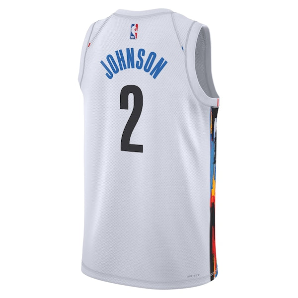 Cameron Johnson Brooklyn Nets Nike City Edition Swingman Jersey - White