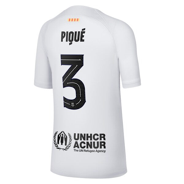 Gerard Pique Barcelona Nike Youth 2022/23 Third Breathe Stadium Replica Player Jersey - Gray