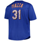 Mike Piazza New York Mets  Big & Tall Cooperstown Collection Mesh Batting Practice Jersey - Royal/Orange