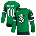 Seattle Kraken adidas St. Patrick's Day Authentic Custom Jersey - Kelly Green