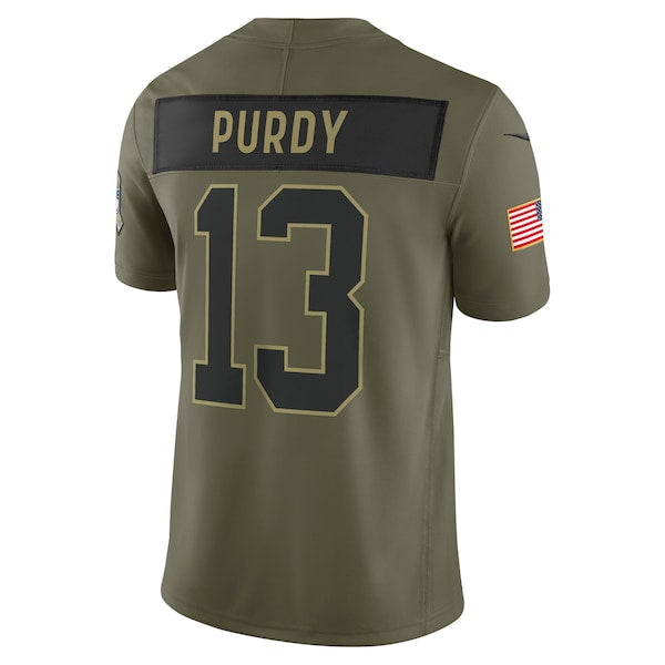 Brock Purdy San Francisco 49ers Nike 2025 Salute to Service Limited Jersey - Olive