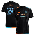 Tayvon Gray New York City FC adidas 2024 24/7 Kit Replica Player Jersey - Black