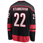 Logan Stankoven Carolina Hurricanes  Home Breakaway Jersey - Black