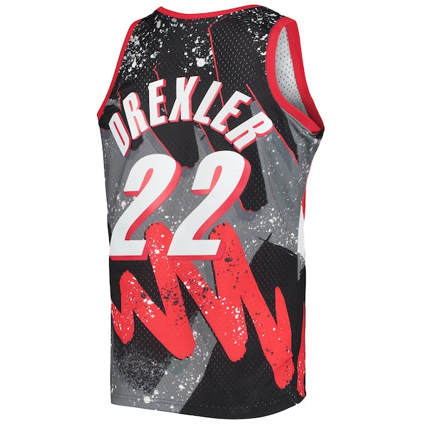 Clyde Drexler Portland Trail Blazers Hardwood Classics 1991/92 Hyper Hoops Swingman Jersey - Black