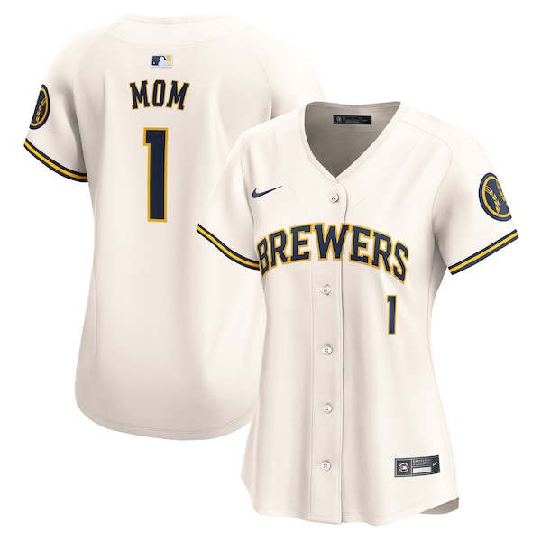 Milwaukee Brewers Nike Women's #1 Mom Home Limited Jersey - Cream