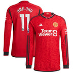Rasmus Højlund Manchester United adidas 2023/24 Home Authentic Long Sleeve Player Jersey – Red