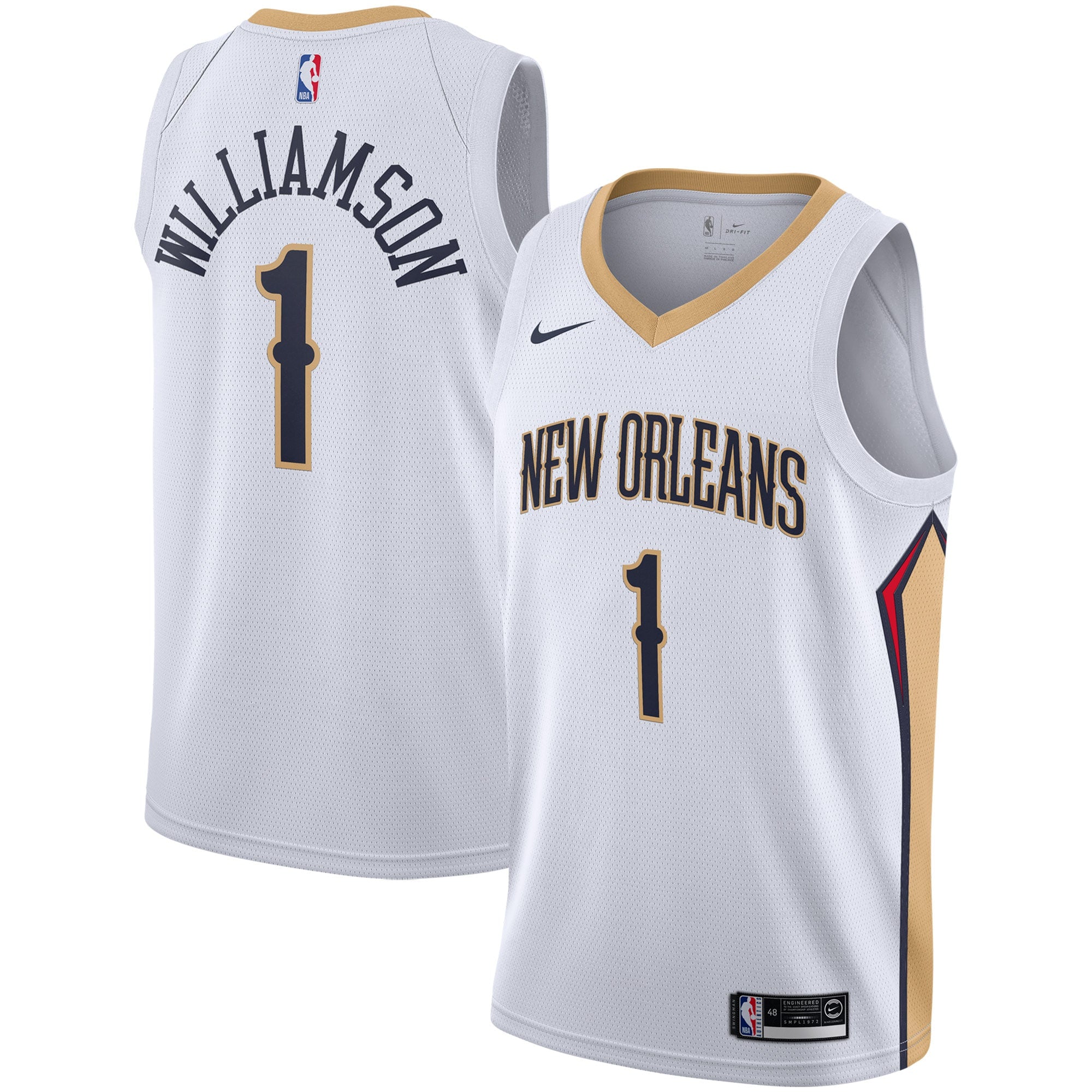 Zion Williamson New Orleans Pelicans Nike 2019 NBA Draft First Round Pick Swingman Jersey Navy - Icon Edition/White