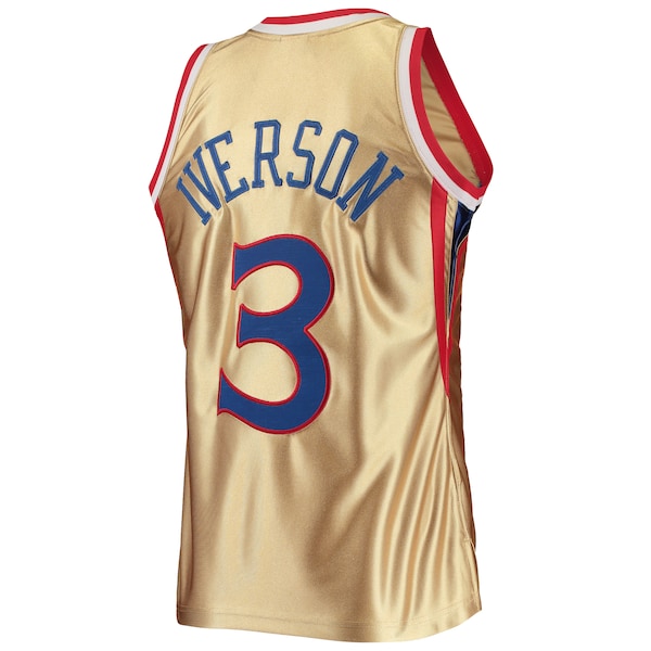Allen Iverson Philadelphia 76ers 75th Anniversary 1996/97 Hardwood Classics Swingman Jersey - Gold