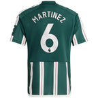 Lisandro Martínez Manchester United adidas Youth 2023/24 Away Replica Player Jersey - Green/White