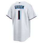 Miami Marlins Nike #1 Groom Home Replica Jersey - White