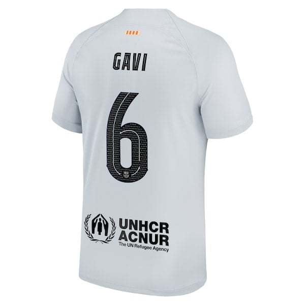 Gavi Barcelona Nike 2022/23 Third Breathe Stadium Replica Player Jersey - Gray