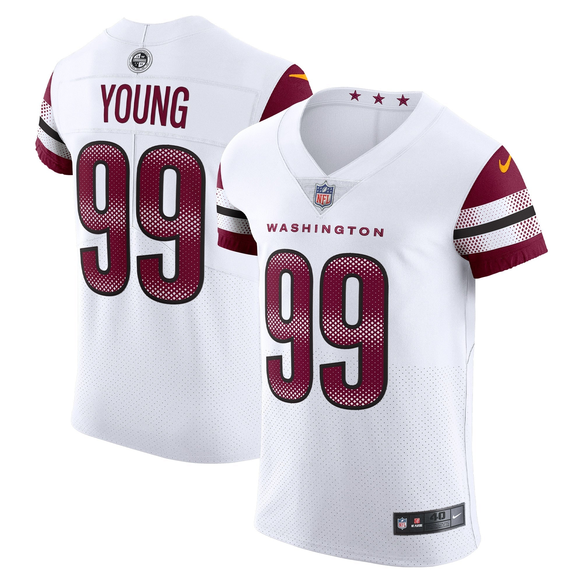 Chase Young Washington Commanders Nike Vapor Elite Jersey - Burgundy/Black/White