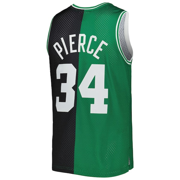 Paul Pierce Boston Celtics Hardwood Classics 2007/08 Split Swingman Jersey - Black/Kelly Green