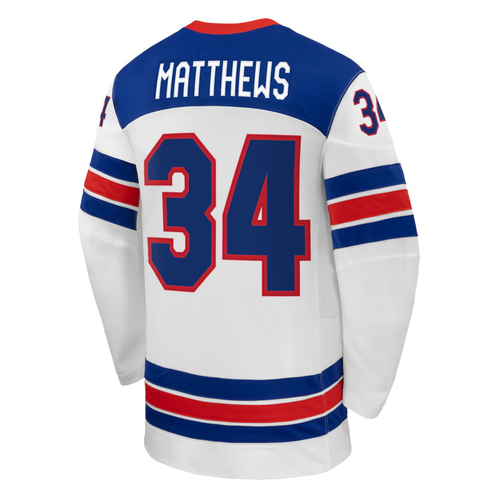 Auston Matthews USA Hockey Nike 2026 Away Replica Jersey - White