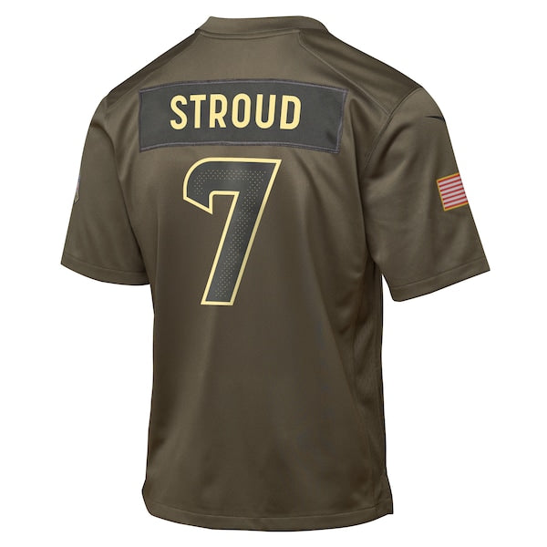 C.J. Stroud Houston Texans Nike Youth 2025 Salute to Service Game Jersey - Olive