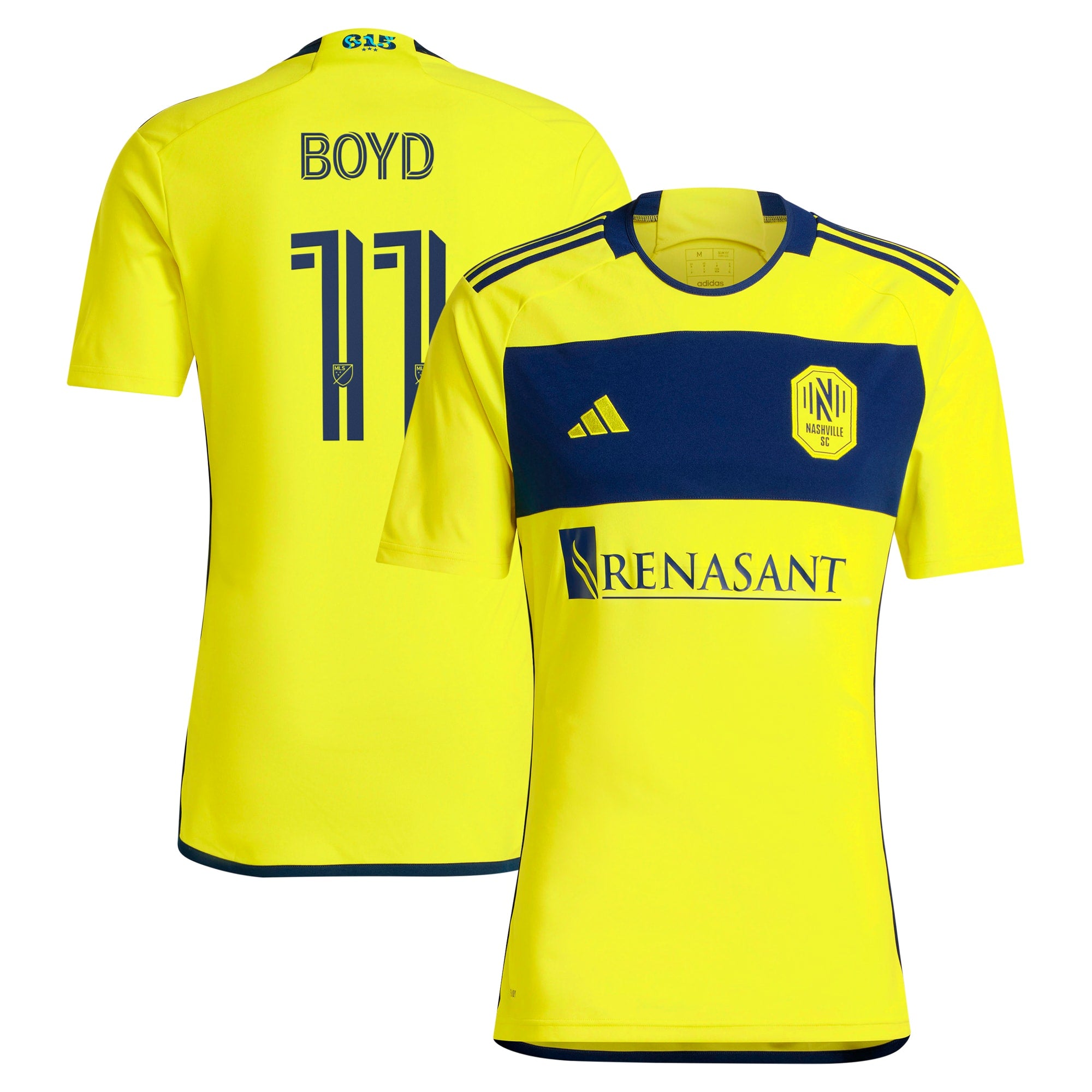 Tyler Boyd Nashville SC adidas 2024 Man In Black Kit Replica Player Jersey - Black/Yellow