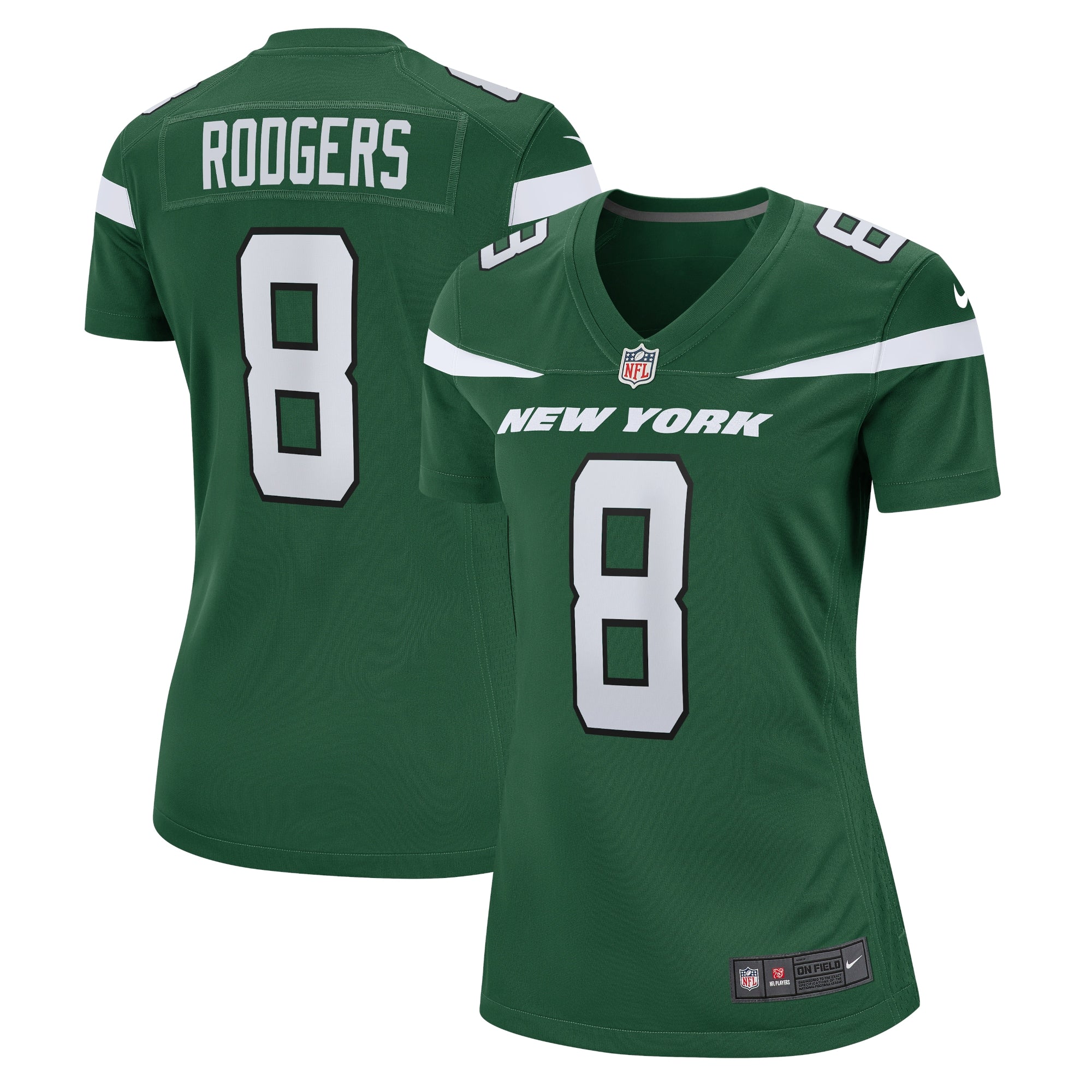 Aaron Rodgers New York Jets Nike Women's Player Jersey - Black/Green/White