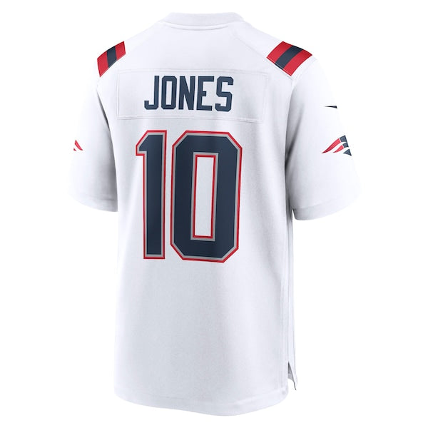 Mac Jones New England Patriots Nike Player Game Jersey - White/Navy/Red