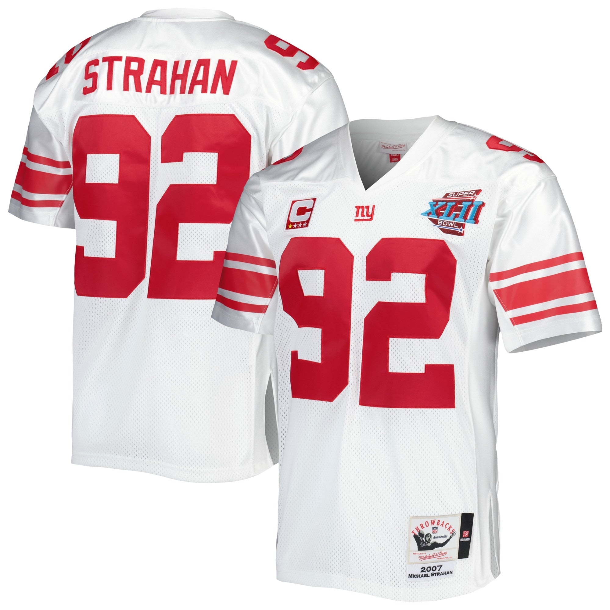 Michael Strahan New York Giants 1993 Authentic Throwback Retired Player Jersey - Royal/White