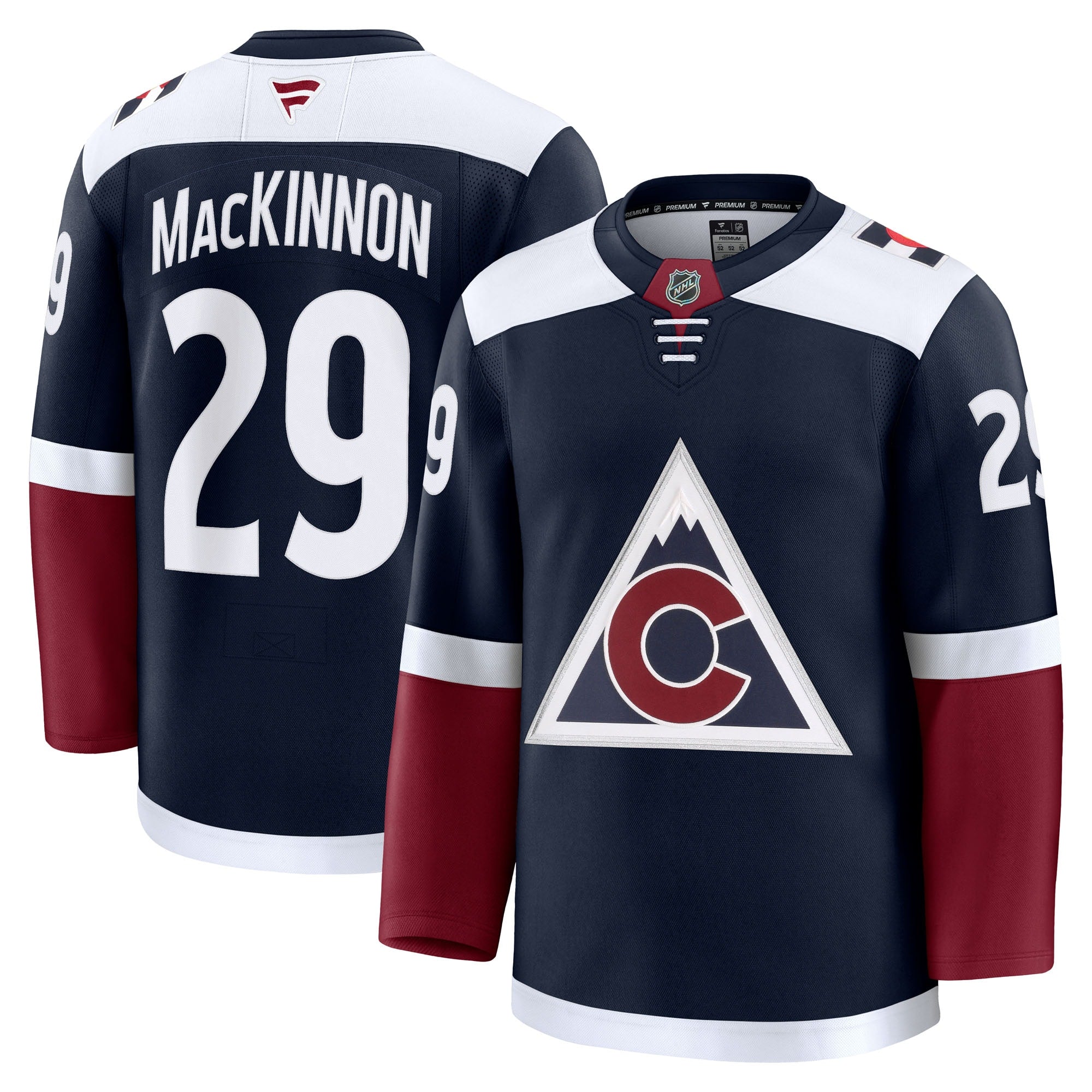Nathan MacKinnon Colorado Avalanche  Home Premium Jersey - Burgundy/White/Navy