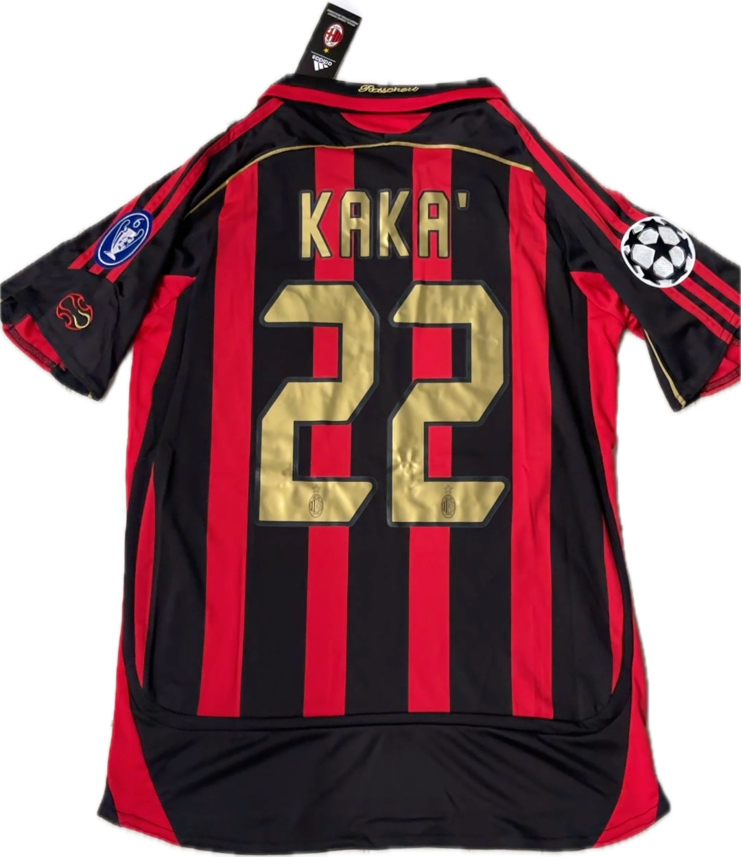 Kaka AC Milan 06-07 Retro Vintage Soccer Jersey Champions League UCL - Red/Black