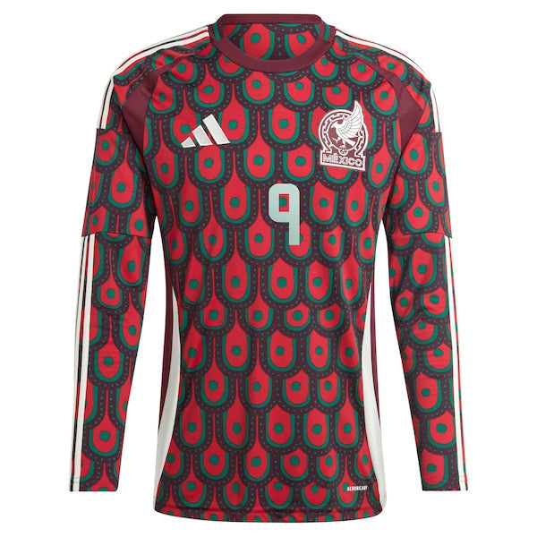 Raul Jimenez Mexico National Team adidas 2024 Home Replica Player Long Sleeve Jersey - Burgundy