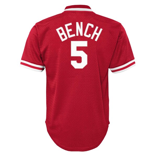 Johnny Bench Cincinnati Reds Youth Cooperstown Collection Mesh Batting Practice Jersey - Red