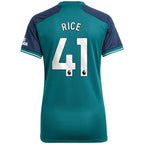 Declan Rice Arsenal adidas Women's 2023/24 Third Replica Player Jersey - Green/Red/Yellow