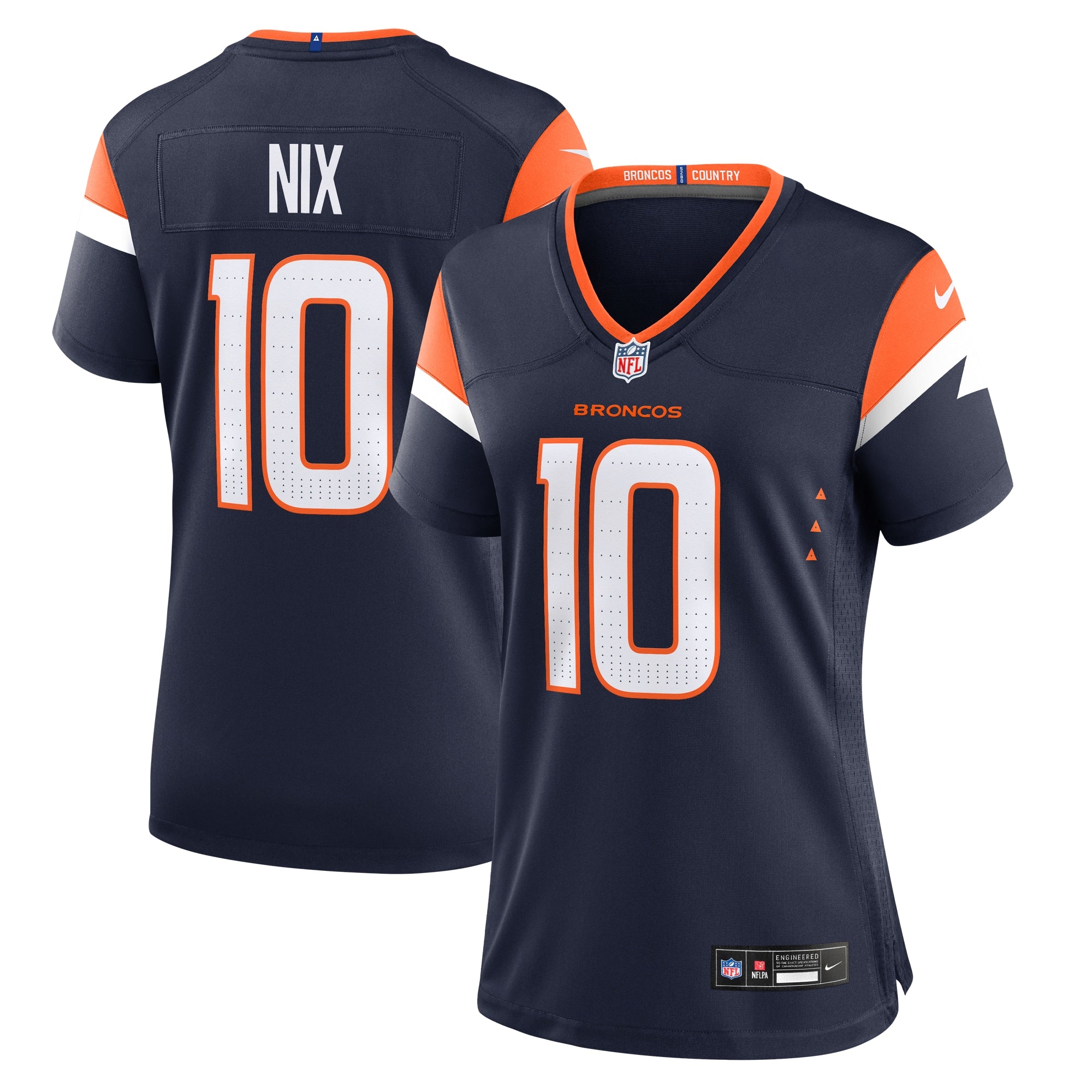 Bo Nix Denver Broncos Nike Women's Mile High Collection 1977 Throwback Player Game Jersey - Orange/Navy/White